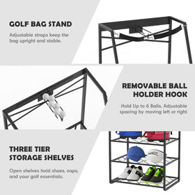Wanyshapy three-open-shelves organize shoes, gloves, hats, and accessories