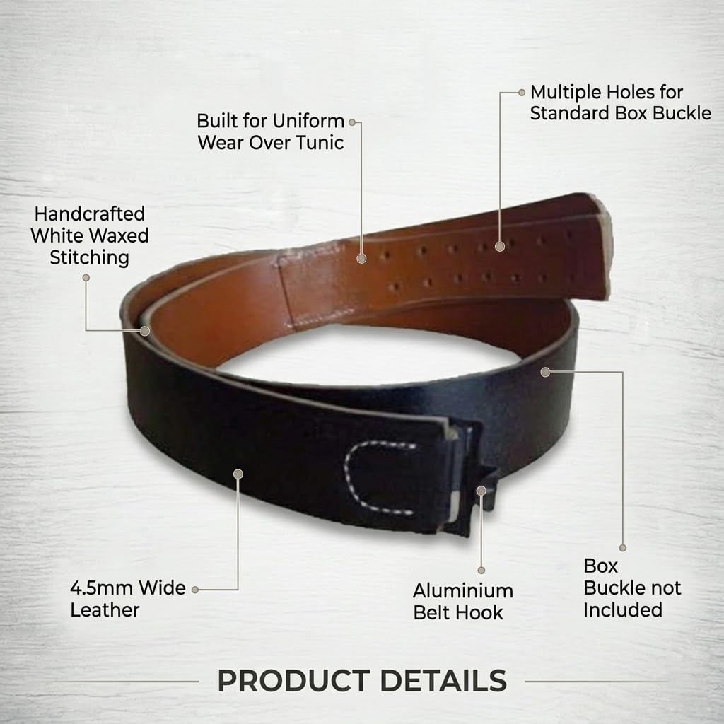 WarReplica belt worn over tunic scenario demonstrates practical sizing options.