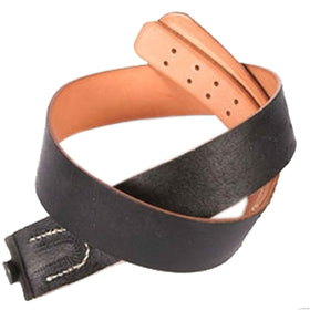 WarReplica black leather belt full view shows premium material and sturdy construction.