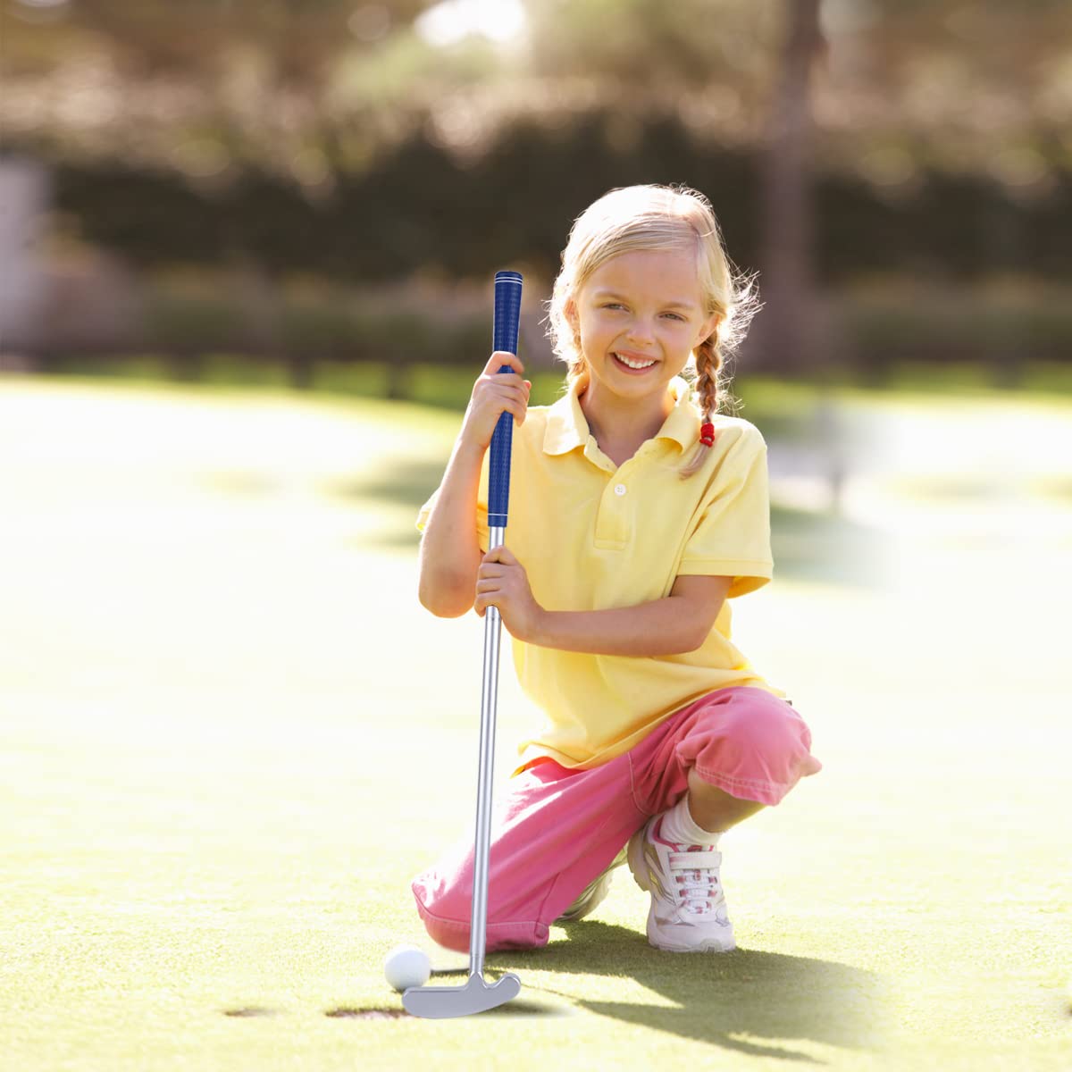 Wassteel foldable three-piece design for easy travel with a kids golf set