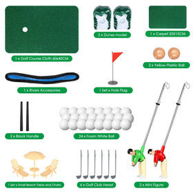 Wassteel golf course cloth and serve carpet setup for easy indoor play