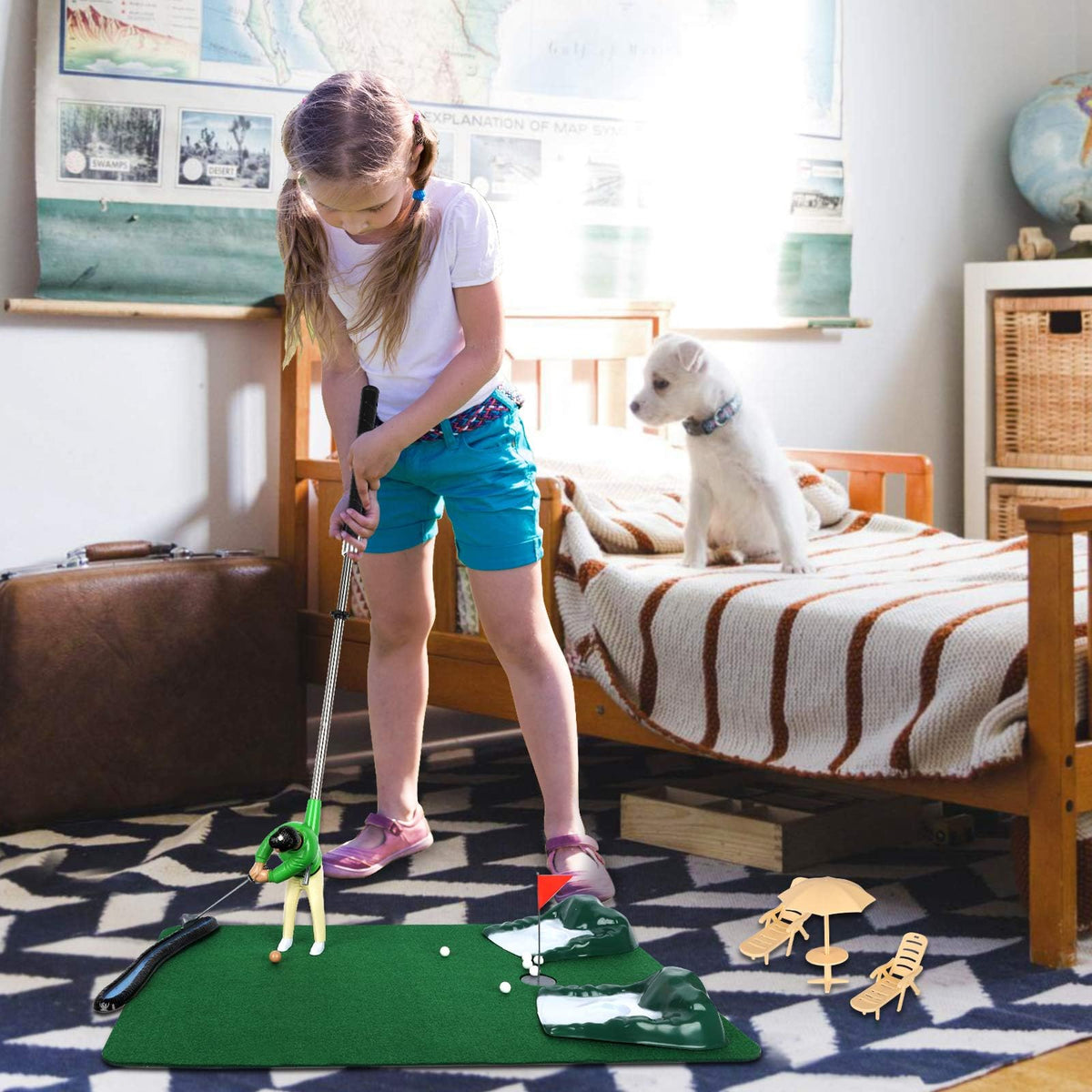 Wassteel family game kit includes umbrella table and chairs for cozy indoor sessions