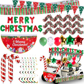 Watayo Christmas golf cart decor with foil curtain adds festive backdrop for parades