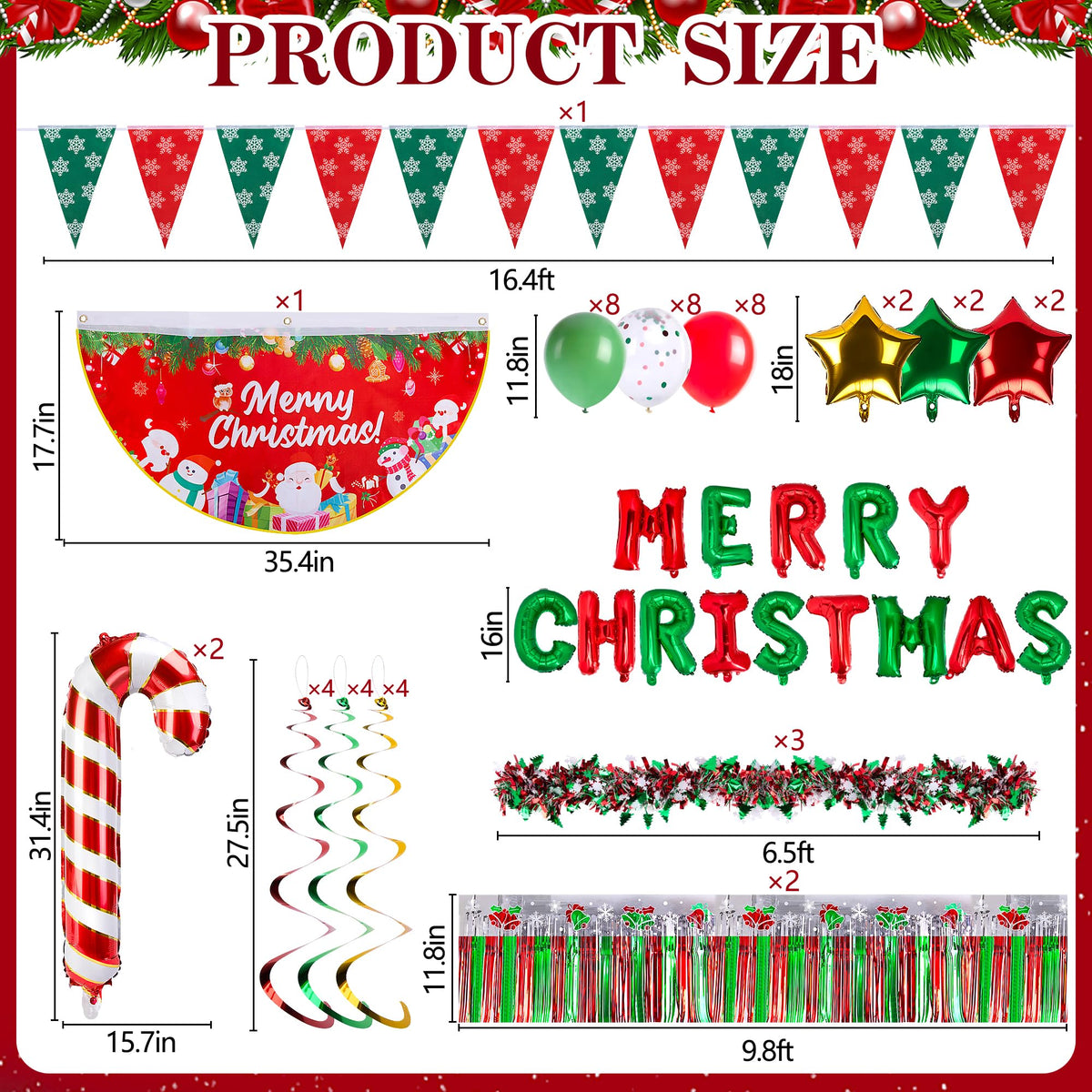 Watayo pleated flag and snowman Santa pattern enhances holiday photo moments