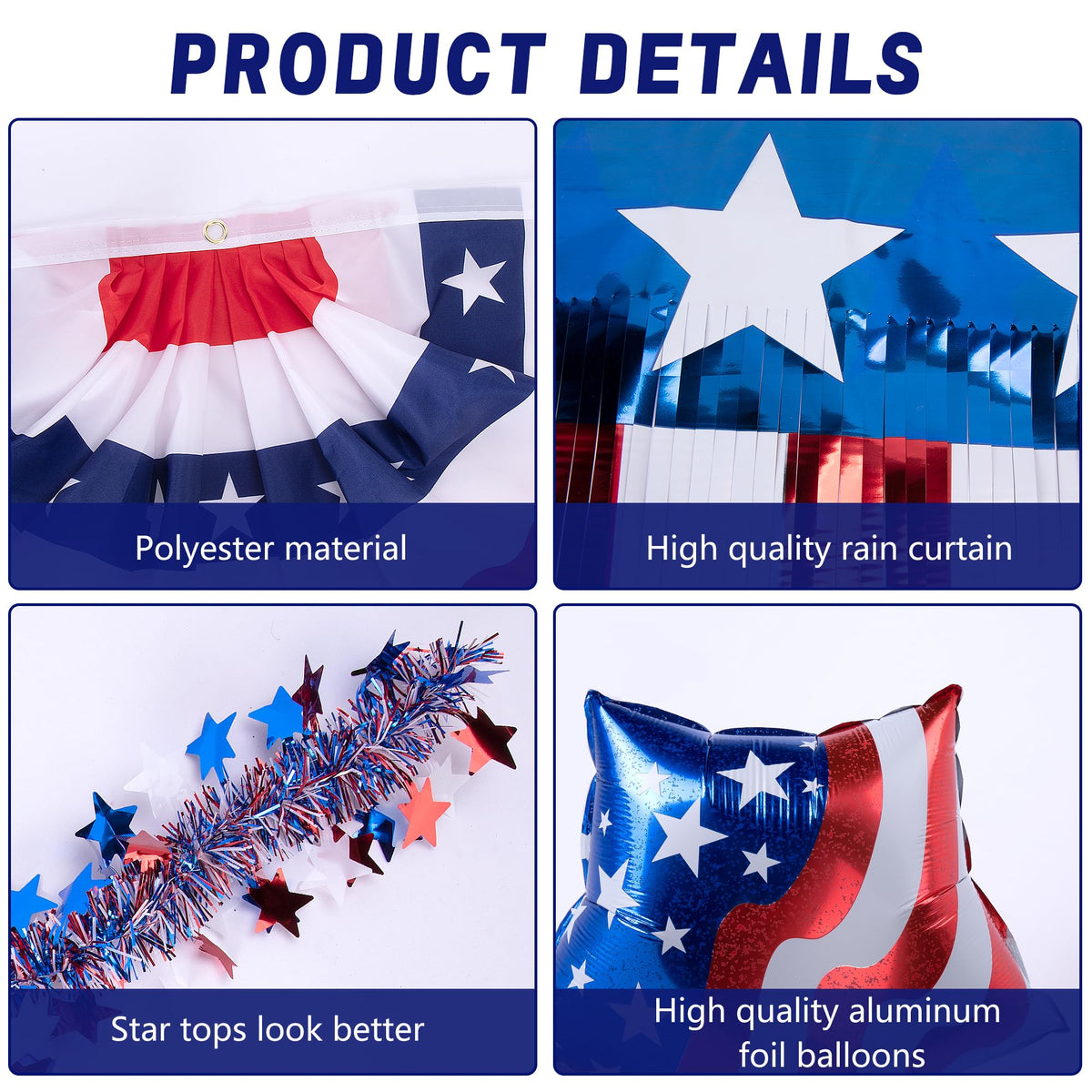 Watayo foil curtains patriotic garland create dazzling celebration backdrop