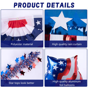 Watayo foil curtains patriotic garland create dazzling celebration backdrop