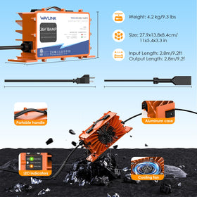 WAVLINK charger with long fast-charging cable for flexible installs.