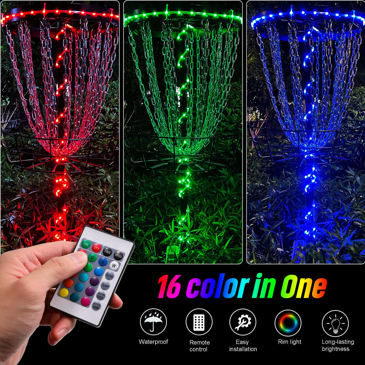 Waybelive remote control lets you change color and mode from up to 16 feet away.