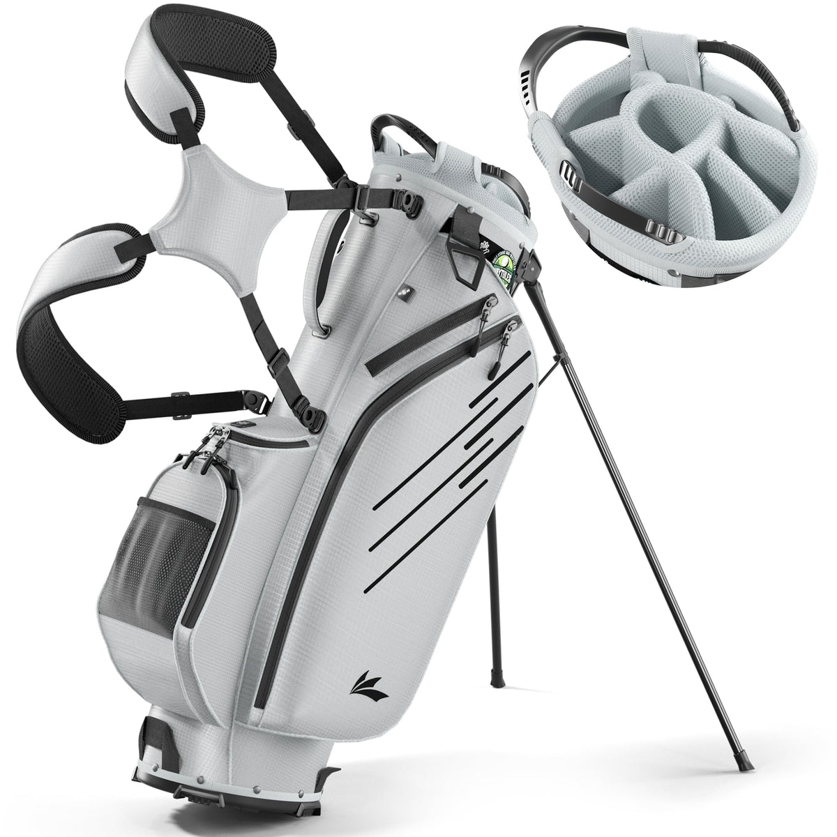 WAYTULES 8-Way Golf Stand Bag with front patch area for personalized style.