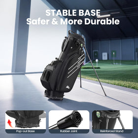 WAYTULES durable stand with rain cover supports rounds in any weather.