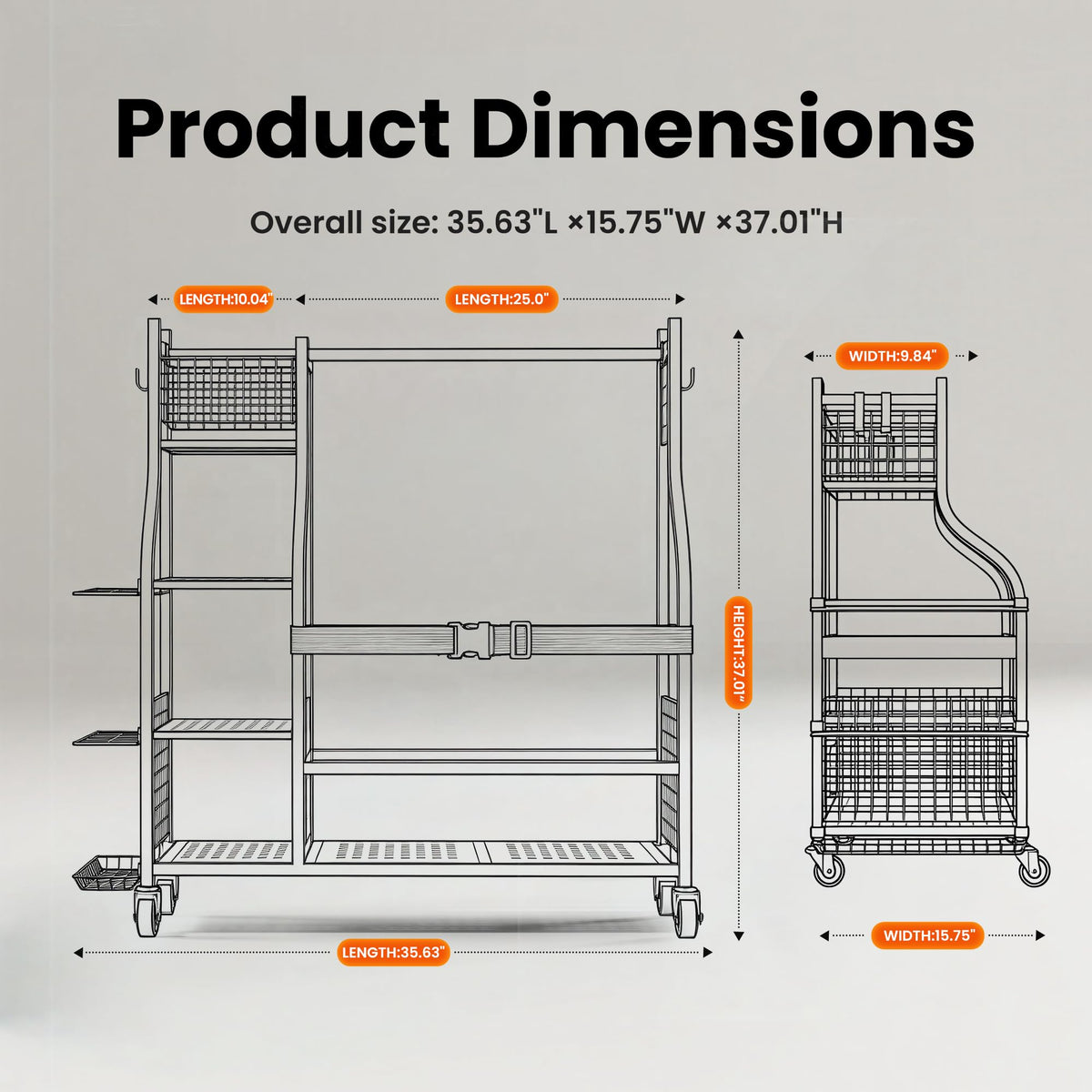 WAYTULES club stand keeps golf clubs upright and accessible.