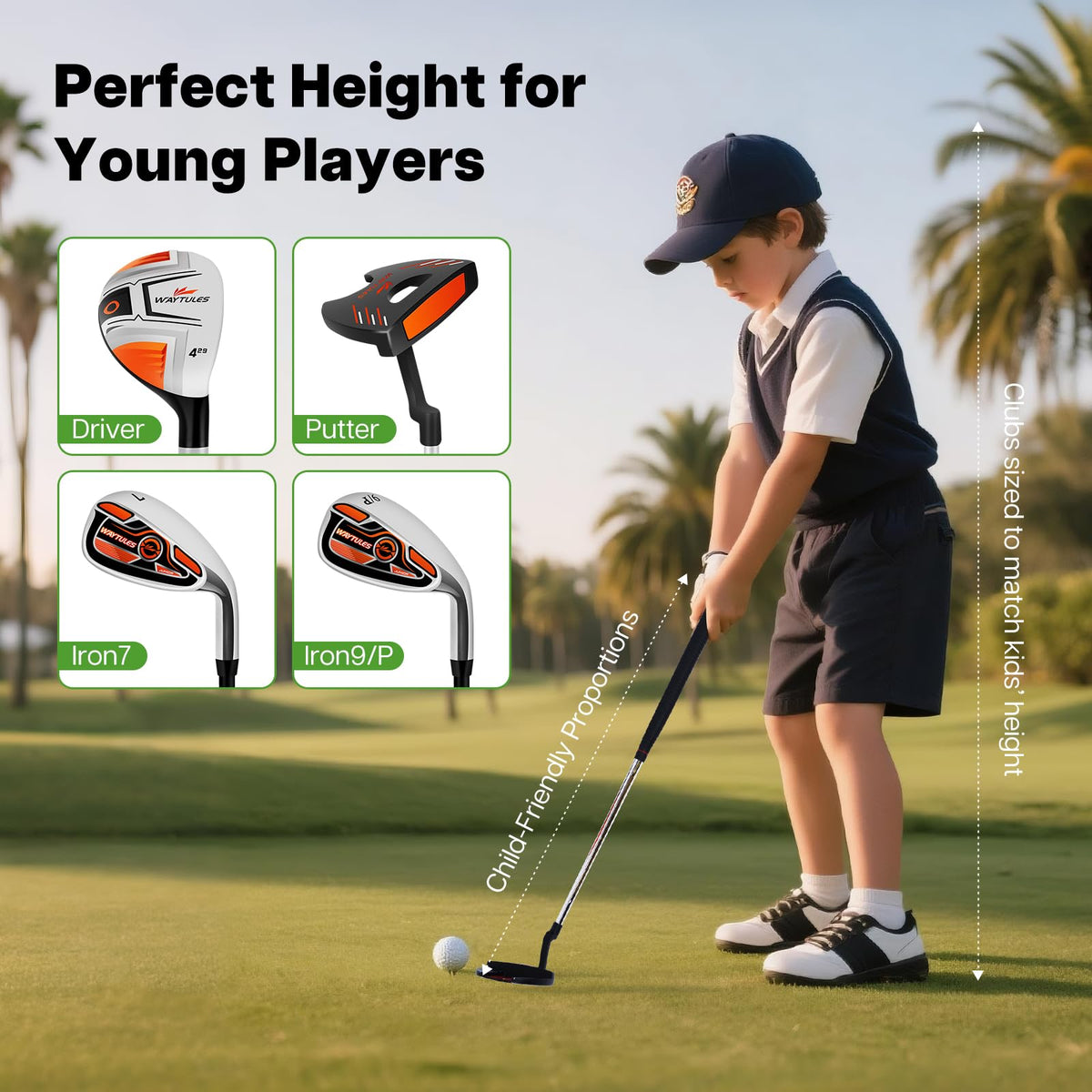 WAYTULES hybrid club, easy to swing for kids.