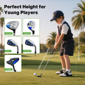 WAYTULES Kids Golf Set hybrid club shown for versatile long-game practice.