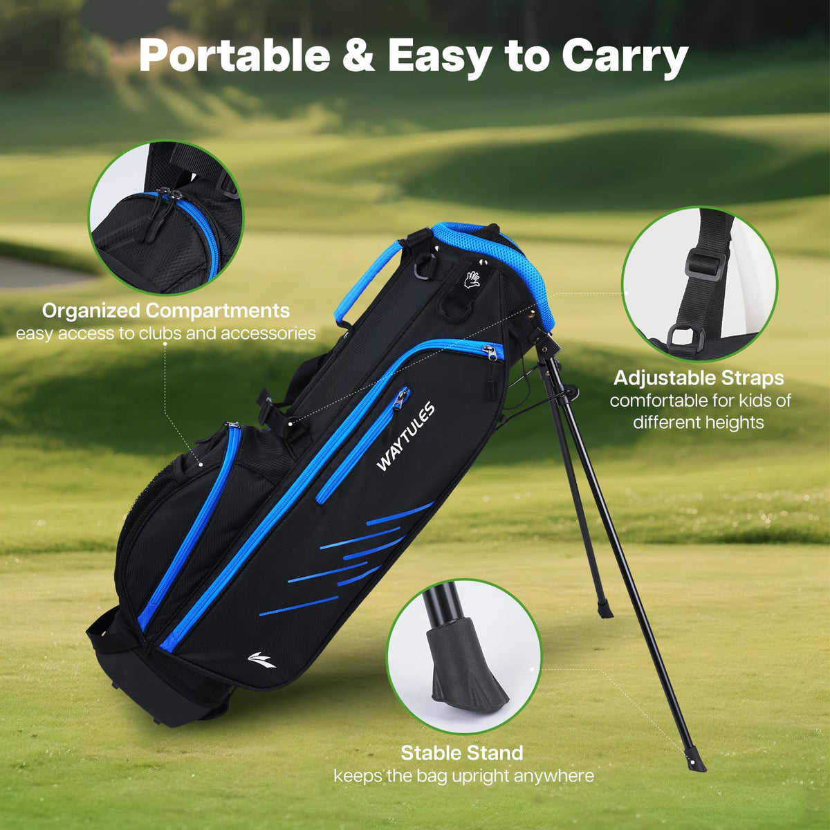 WAYTULES Kids Golf Set iron 9/P for accurate shots and better feel.