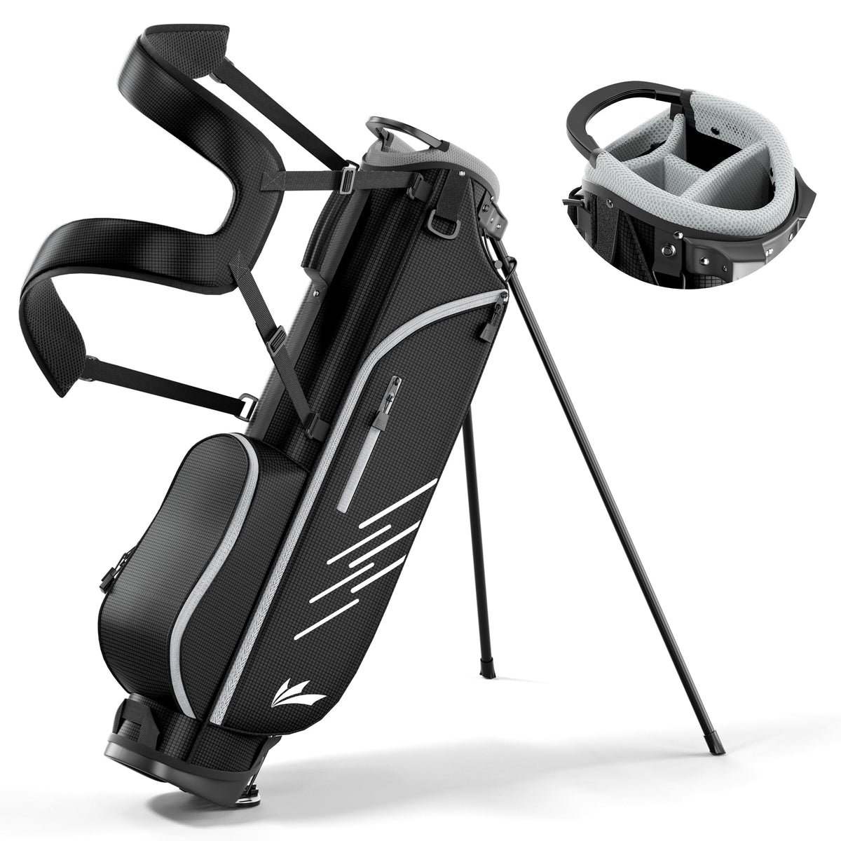 WAYTULES lightweight 4-way stand bag showing compact carry design for easy practice sessions