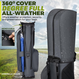 WAYTULES rain cover and towel ring for weather-ready use.