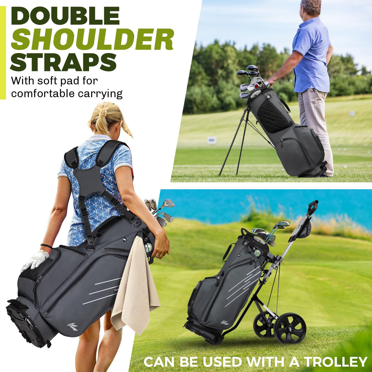 WAYTULES sturdy stand legs keep bag upright on varied terrain.