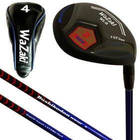 WaZaki WL-IIs No.9 hybrid iron front view highlights speed face and oil black finish