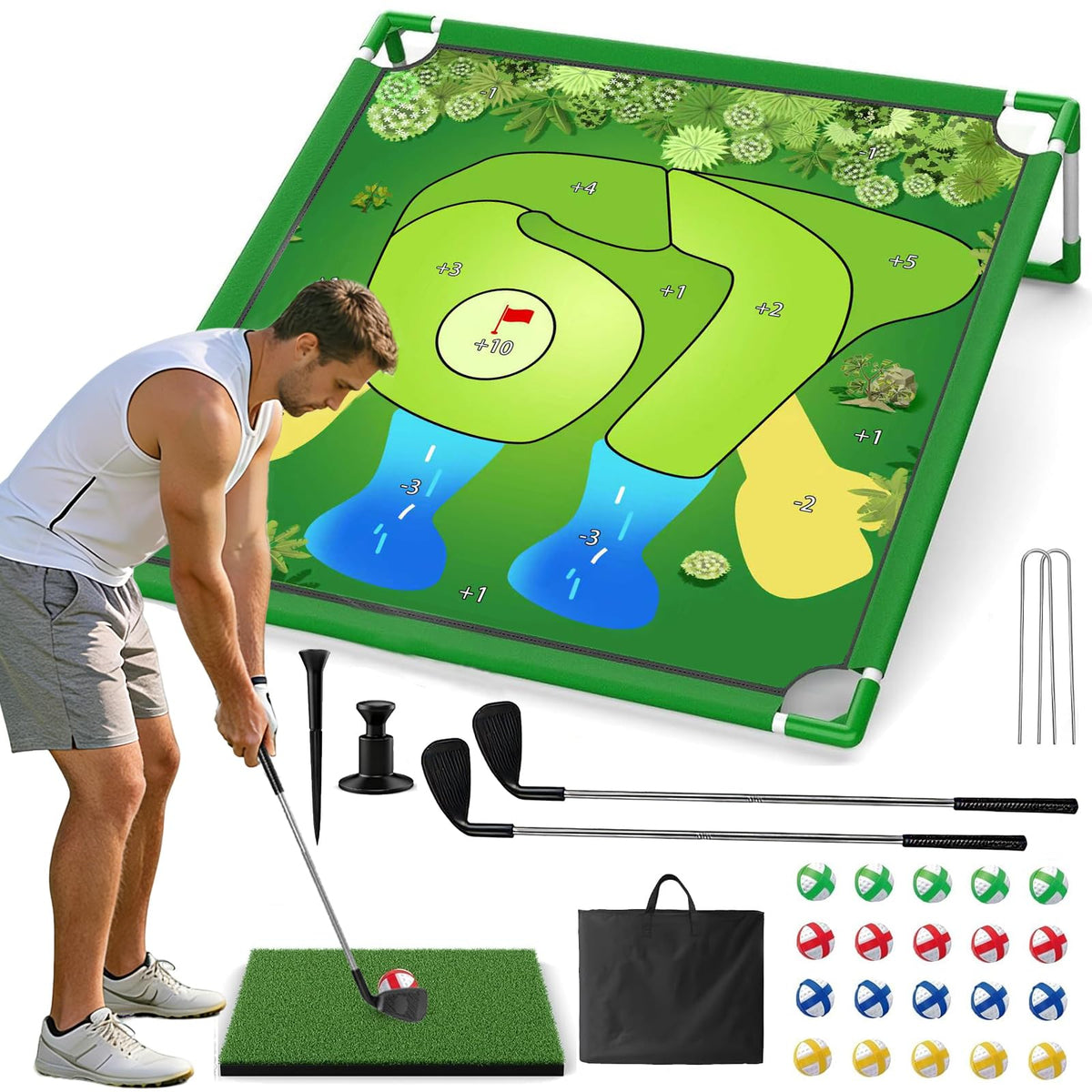 Wazoci 67 Golf Yard Chip Game Set for backyard competition