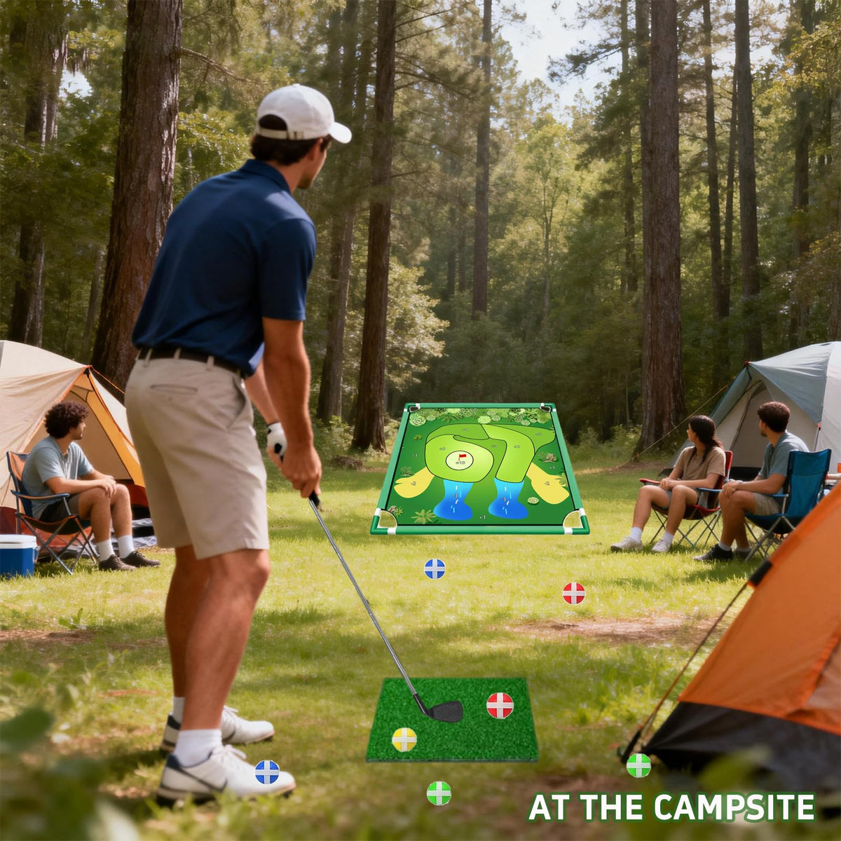 Wazoci 67 Golf Yard Chip Game Set compact course for portable play