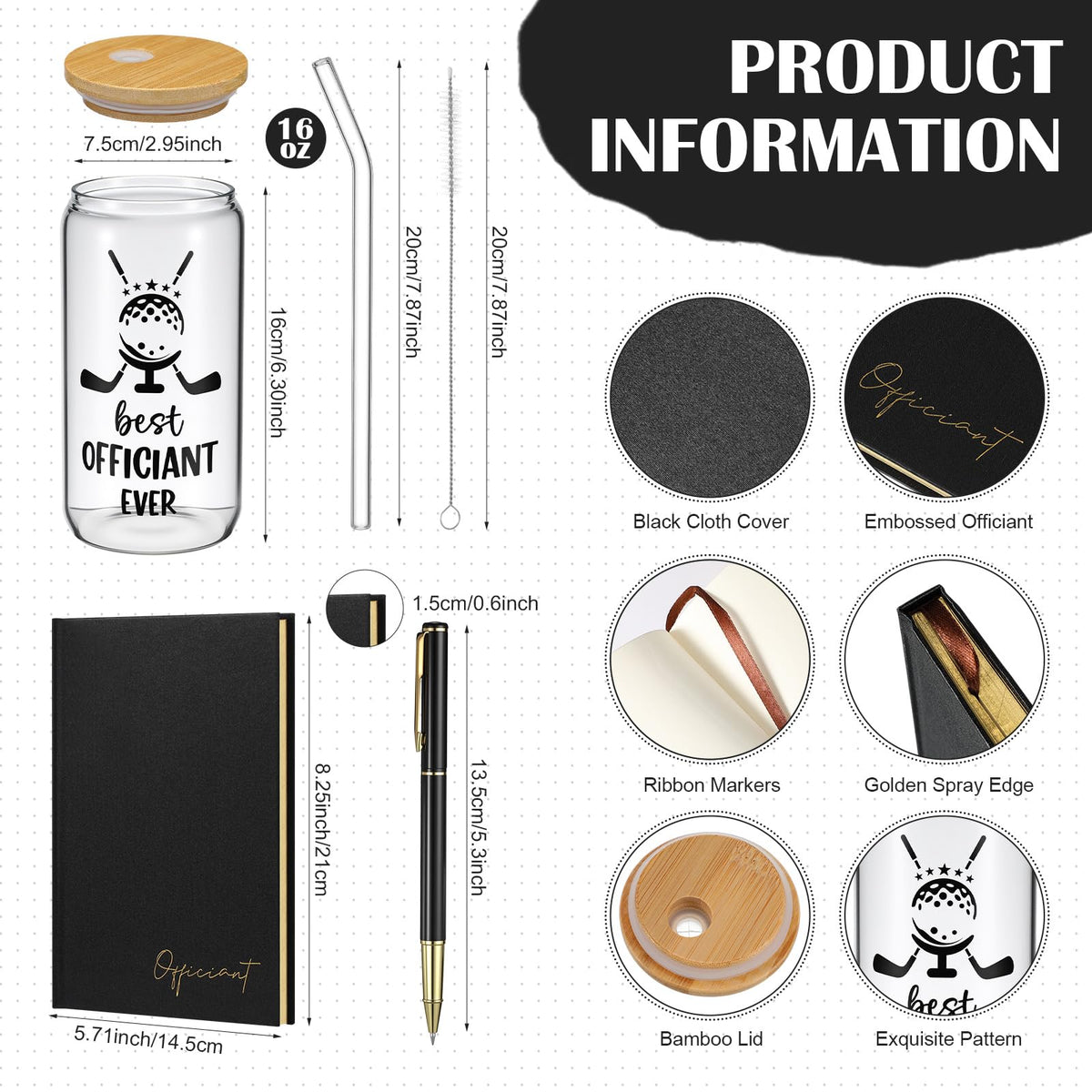 Wearage officiant notebook with gold ink for easy note taking