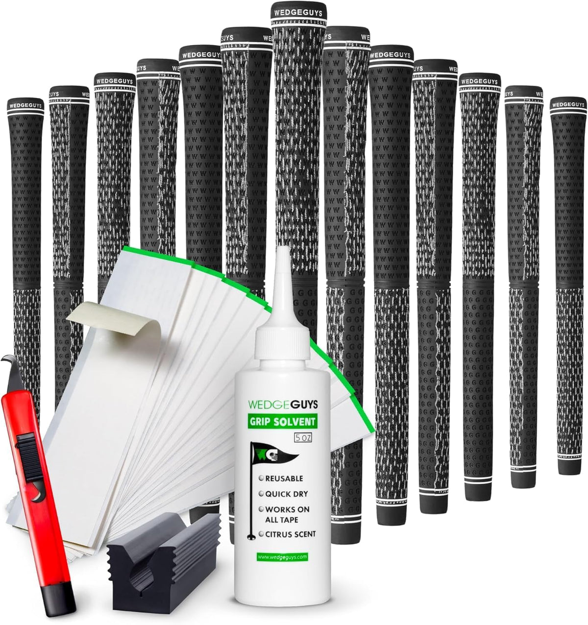 Wedge Guys DC Tour grips kit, top view, four-zone layout for improved control.