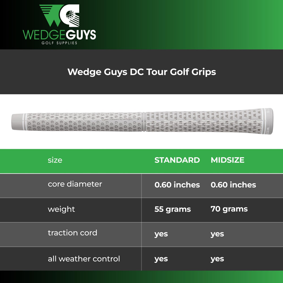 Standard size DC Tour Grip with .60 inch core and 55 g.