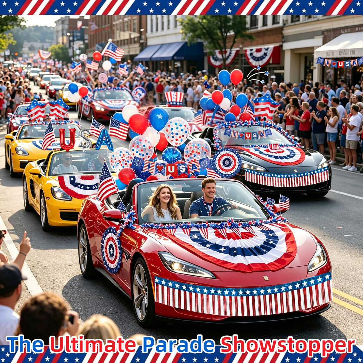 WEIDLUDOR star-spangled paper fans create 3D visual interest