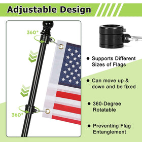 WEIMELL 180-degree adjustable holder lets you angle flags for wind optimization.