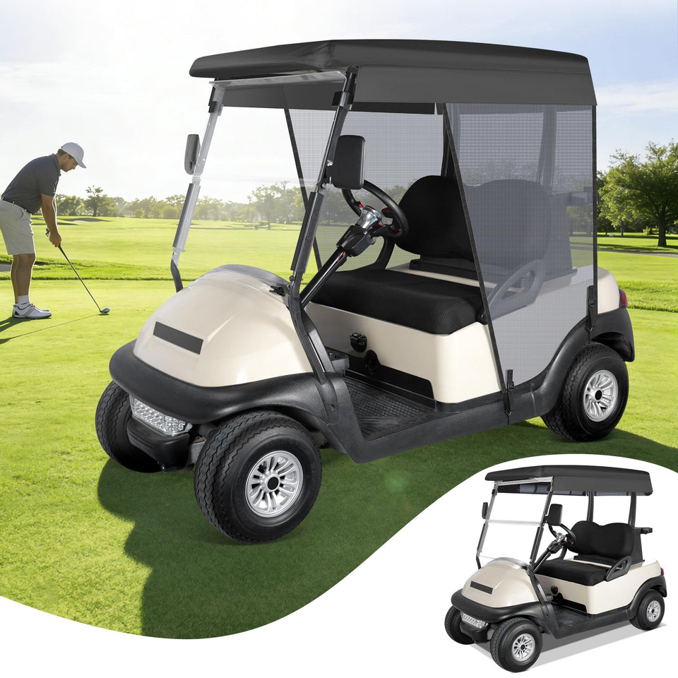 WEIMELL 2-passenger sun shade roll-up cover shields passengers from sun and heat.