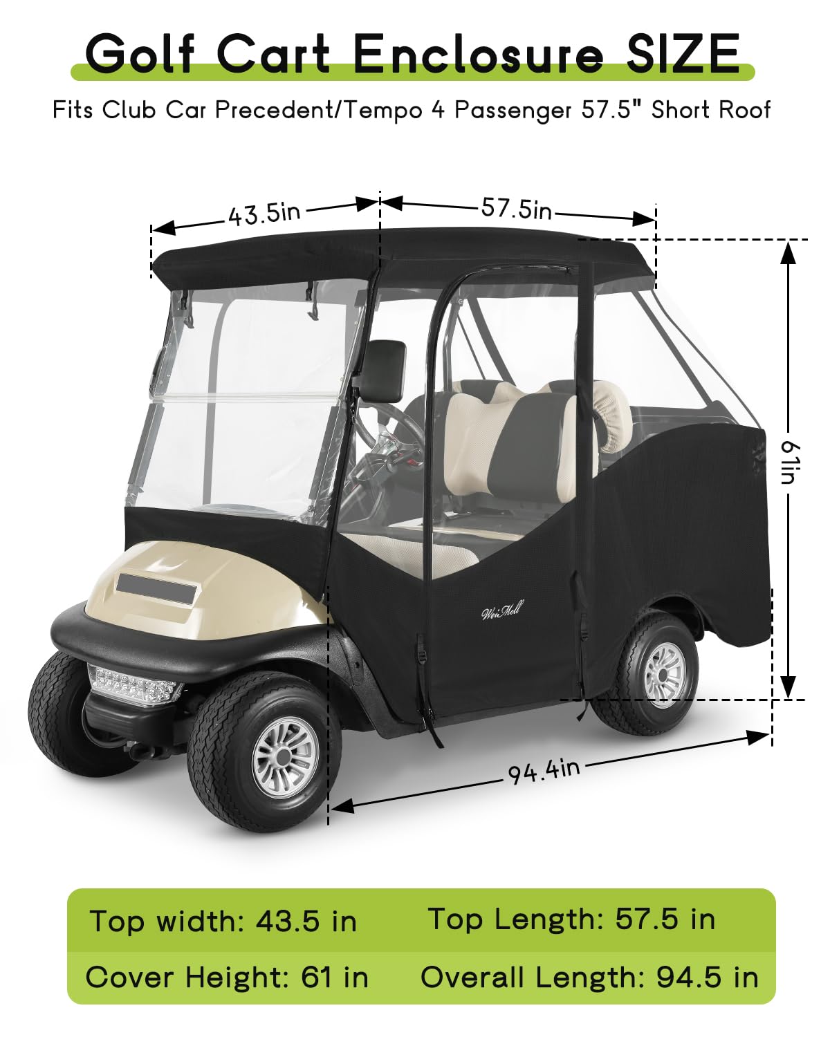 WEIMELL enclosure side view showing roll-up doors for easy access