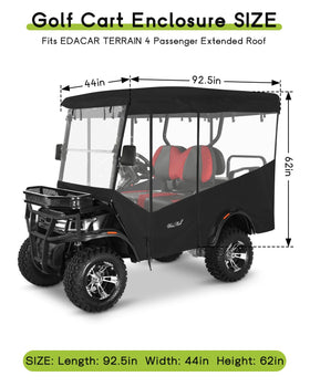 WEIMELL 4-seat rain cover with clear windows ensures visibility while driving.