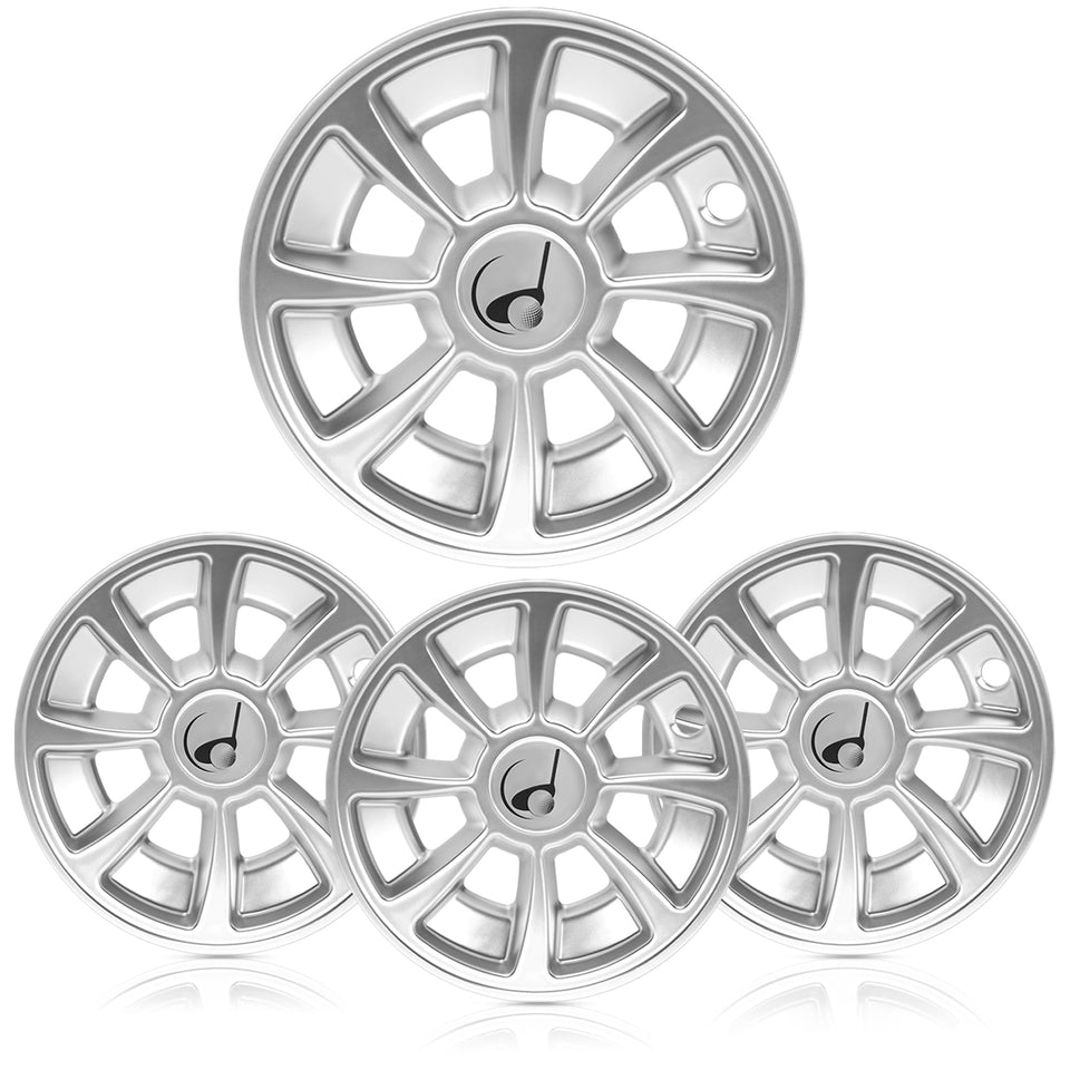 Weimell 8-inch silver hub cap enhances wheel look and protects rims.