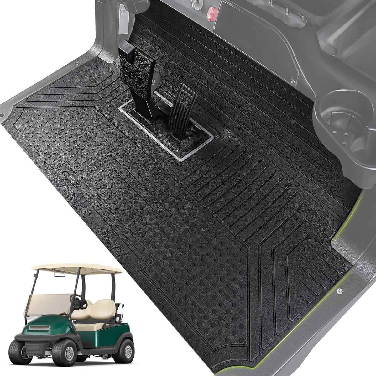 WEIMELL Club Car Precedent floor mat front view with non-slip grip