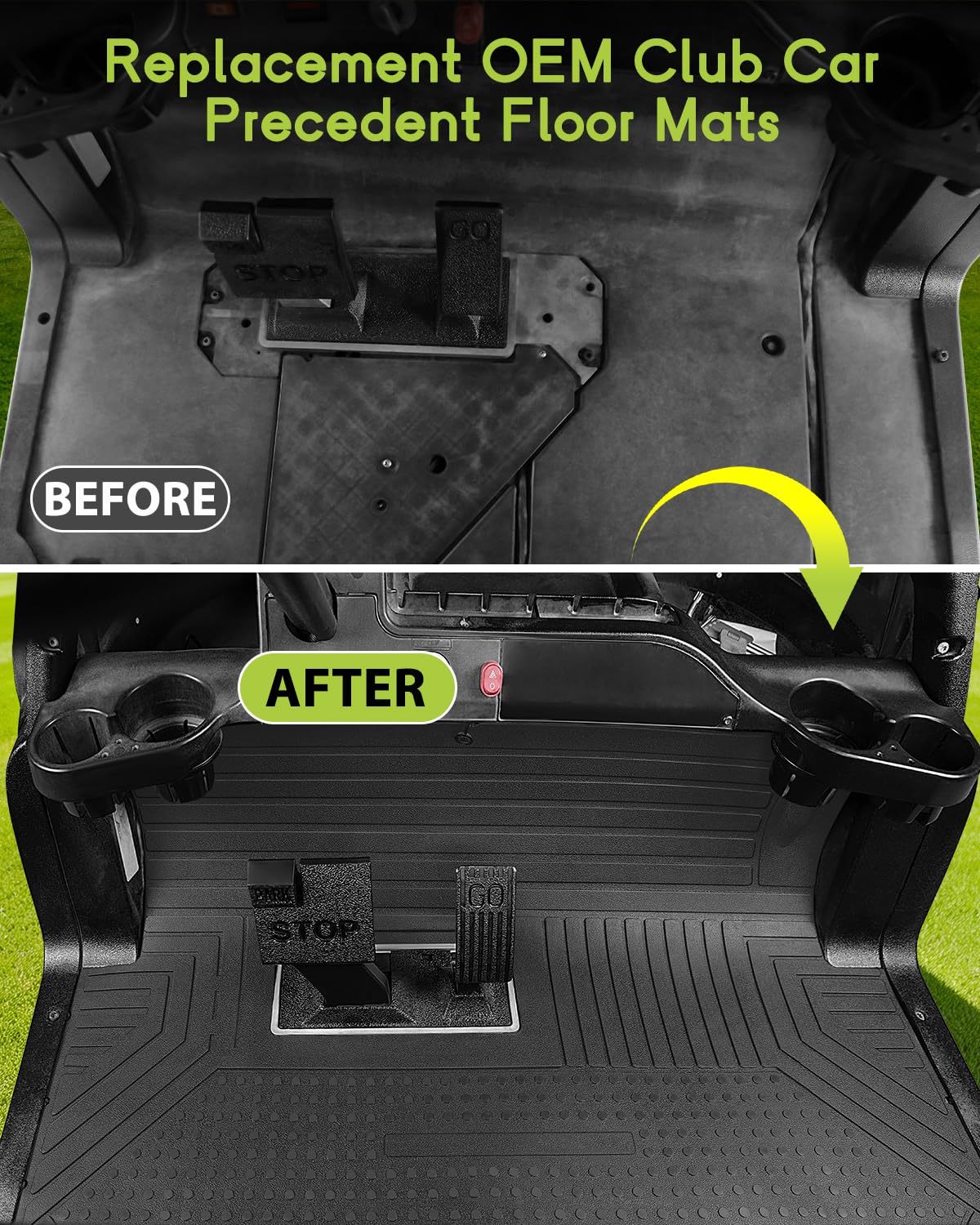 WEIMELL Club Car Precedent floor mat full coverage from dash to seat