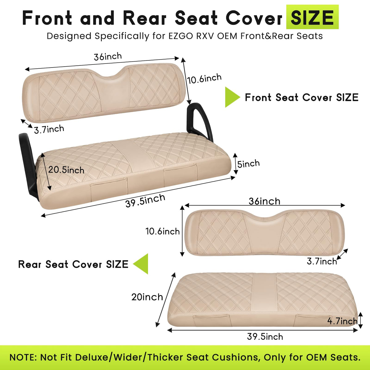 Easy-clean WEIMELL golf cart seat cover, wipe with damp cloth