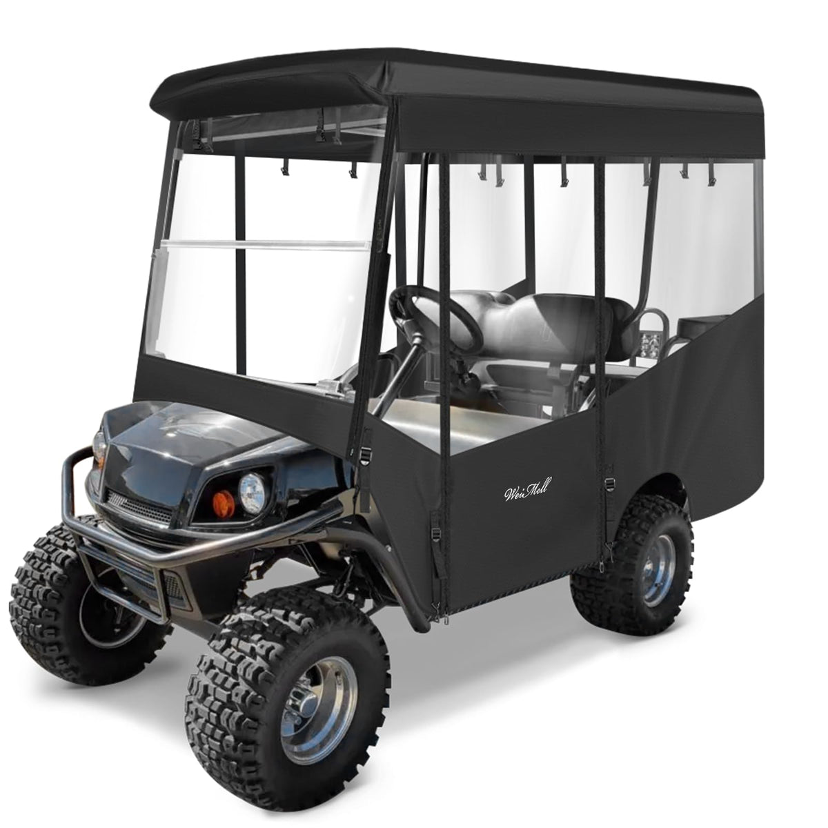 WEIMELL EZGO Express S4 enclosure with extended roof for all-season protection