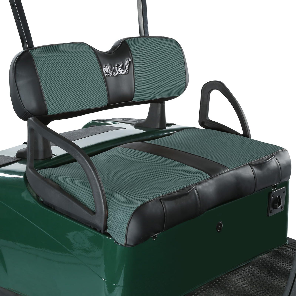 WEIMELL EZGO RXV front seat cushion cover in breathable mesh protects fabric and enhances comfort.