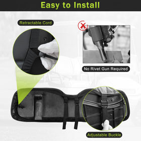 Easy-install WEIMELL EZGO RXV seat covers with adjustable straps and buckles.