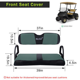 Front pocket storage on WEIMELL EZGO RXV seat cover for small items.