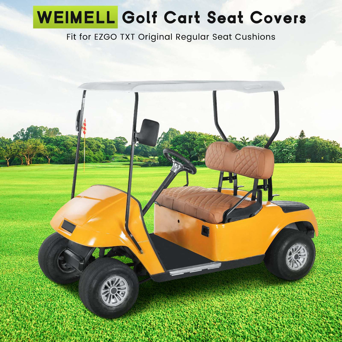 WEIMELL EZGO TXT seat cover fit-dimensions check for proper sizing.