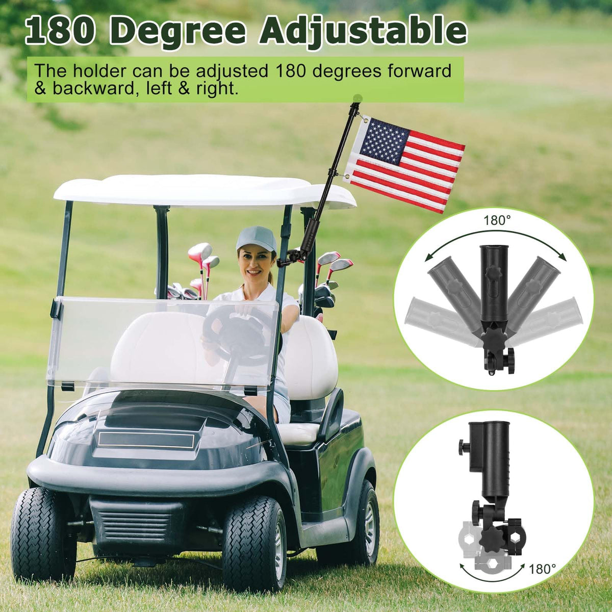 WEIMELL flag ring clip rotates 360 degrees to prevent tangling.