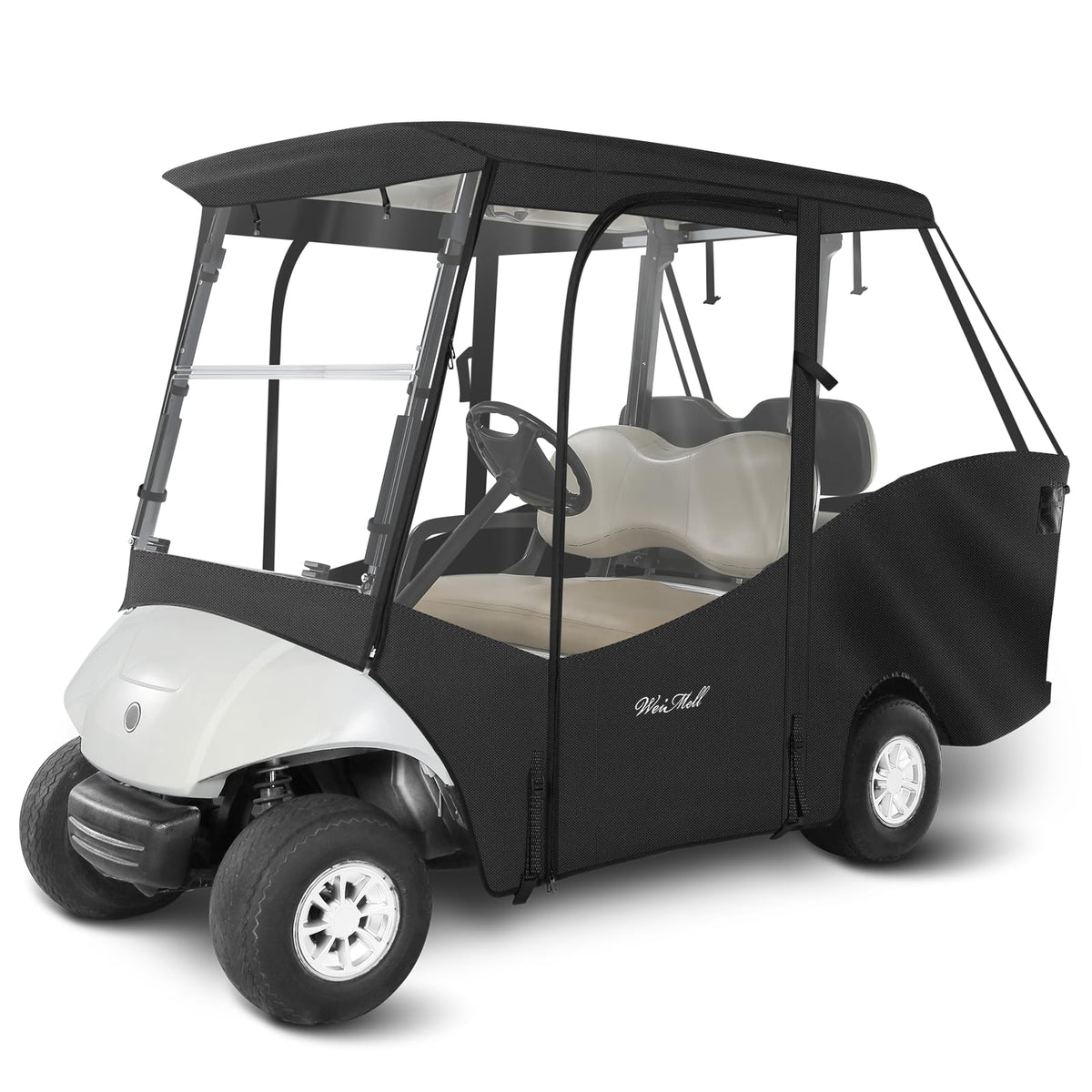 WEIMELL four-passenger enclosure for Yamaha G29 Drive 2 short roof, weather protection.