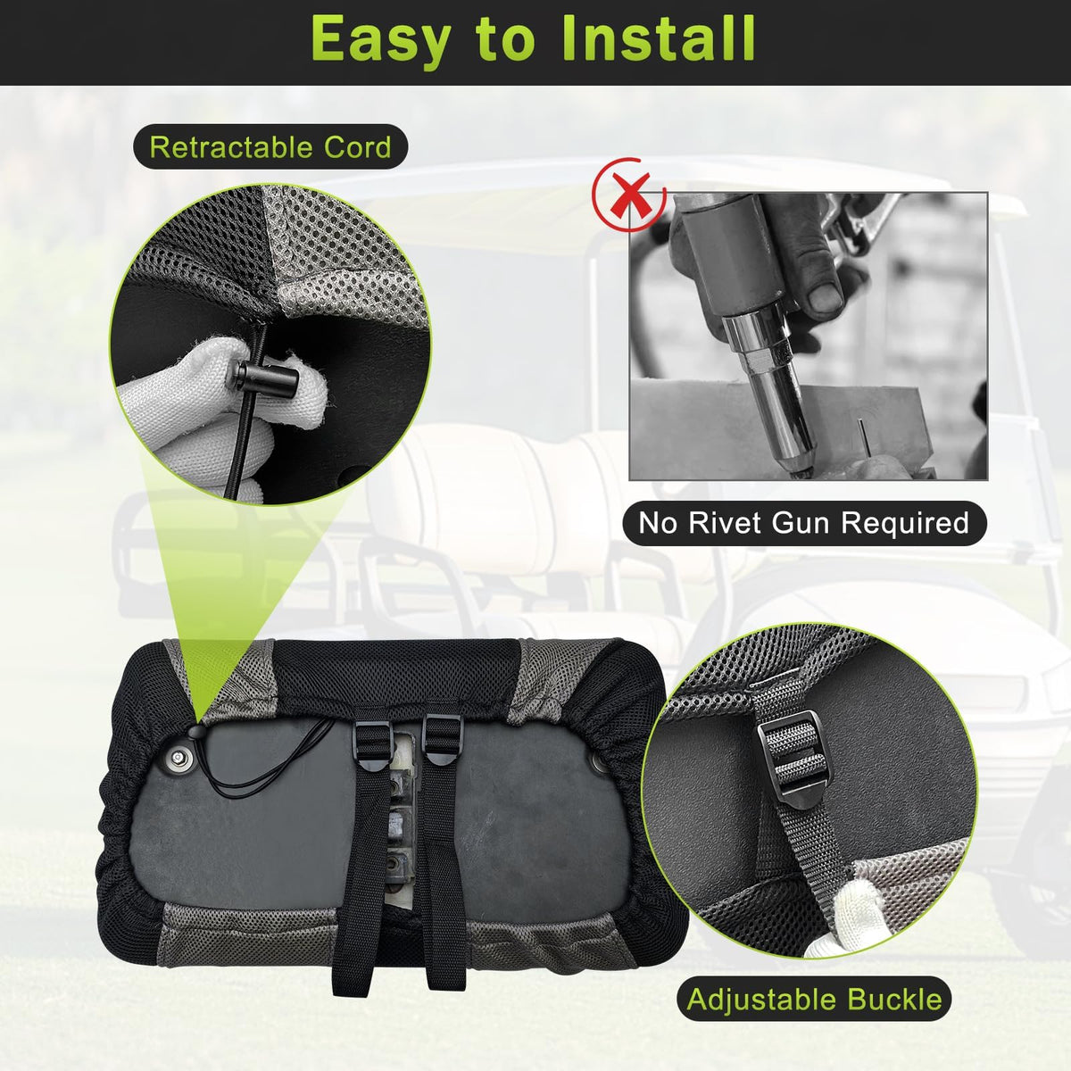 WEIMELL front seat cushion cover for Yamaha G22 keeps seats clean.
