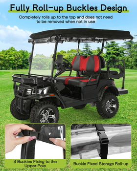 WEIMELL front windshield roll-up curtain for easy ventilation and entry.