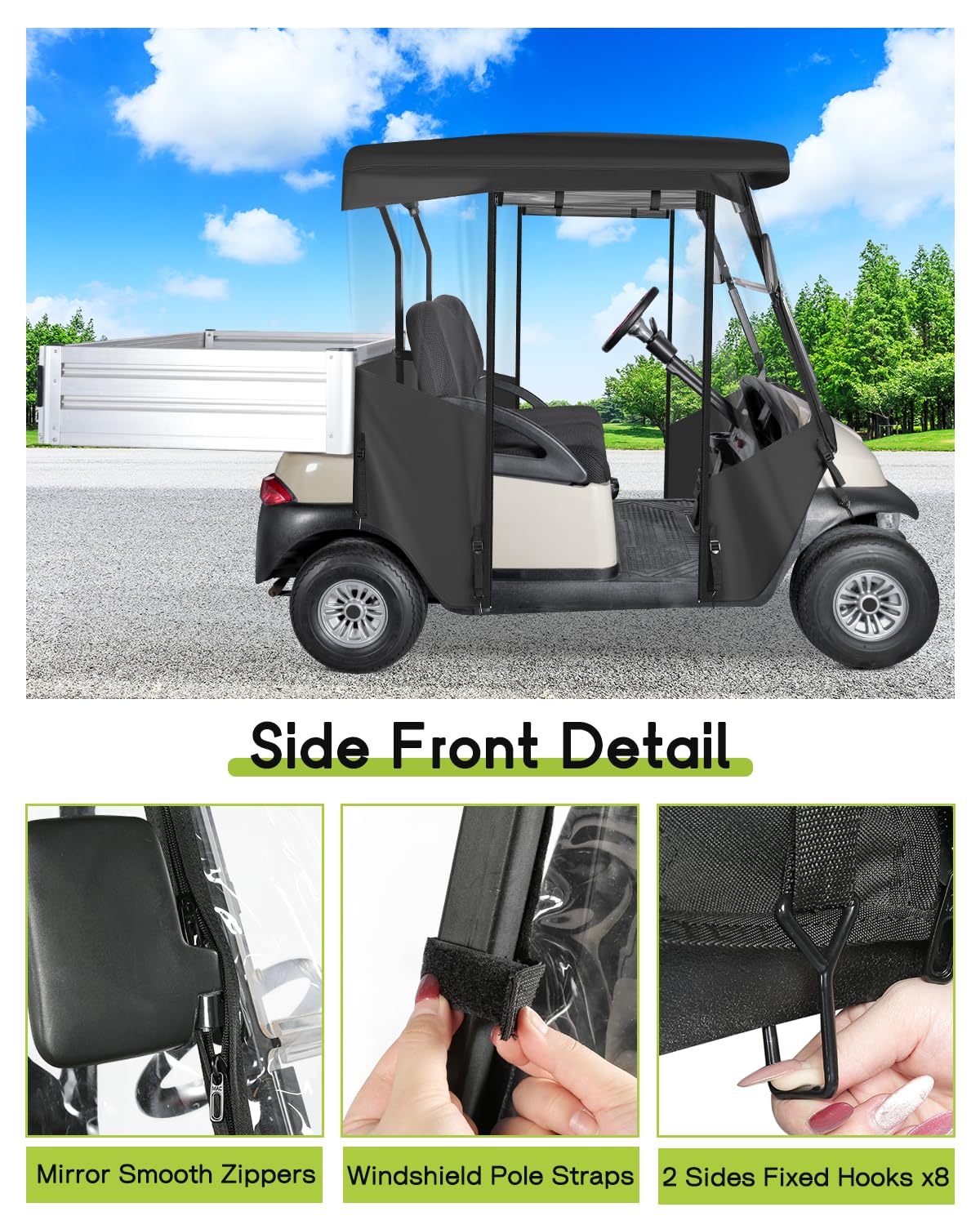 WEIMELL front windshield roll-up saves space for easy entry