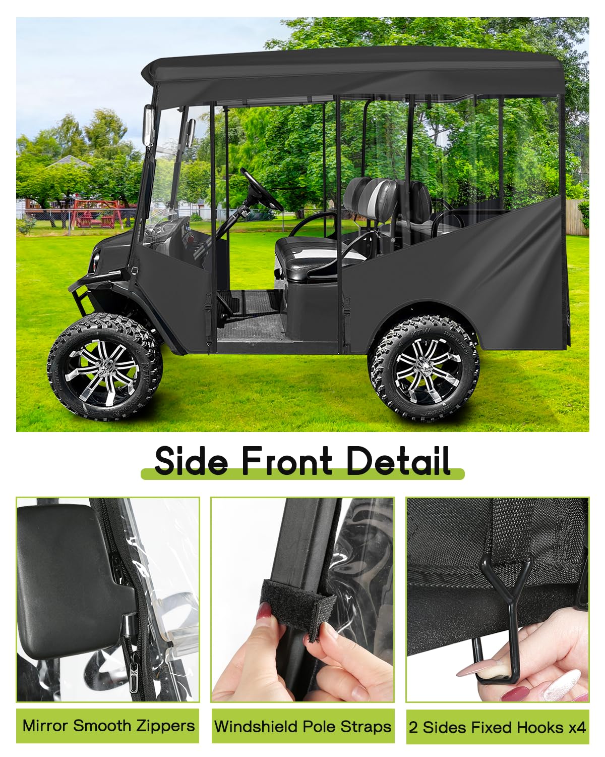 WEIMELL full roll-up design enables easy entry without removing curtains