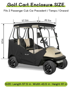 Weimell 2p enclosure side view with easy-access rolling door