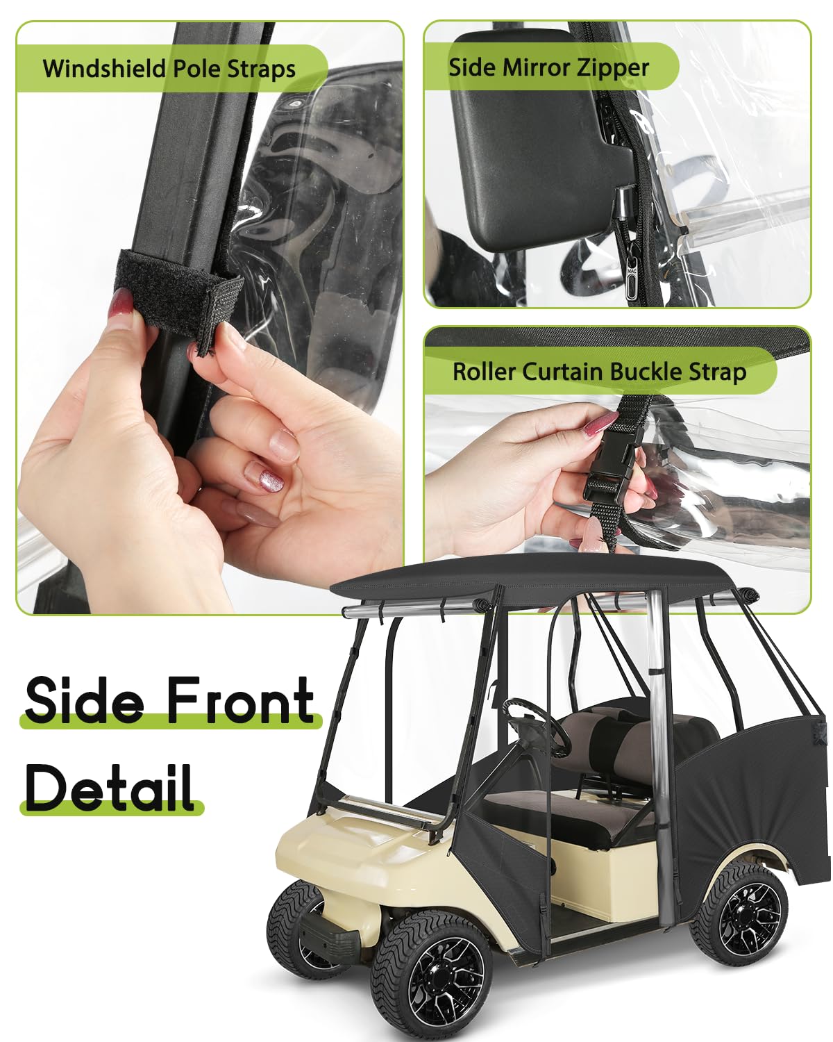 Weimell four seat enclosure with clear windows for daytime visibility