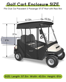WEIMELL golf cart enclosure with cargo box provides protected space for gear